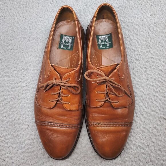 Cable & Co Executive Cap Toe Oxford Dress Shoes Brown Leather Lace Up Mens 11 D - Picture 7 of 16